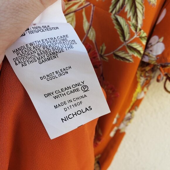NICHOLAS Orange Floral Godet Mini Dress - Picture 8 of 8